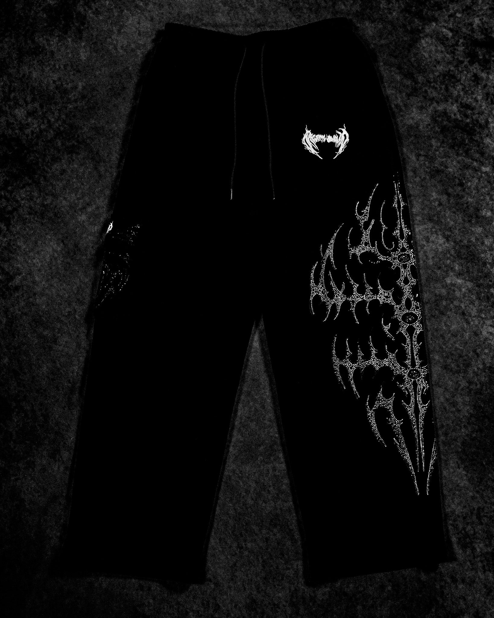 Cyberflare Rhinestone Banana Uncuffed Cargos [MIDNIGHT]-Coordom