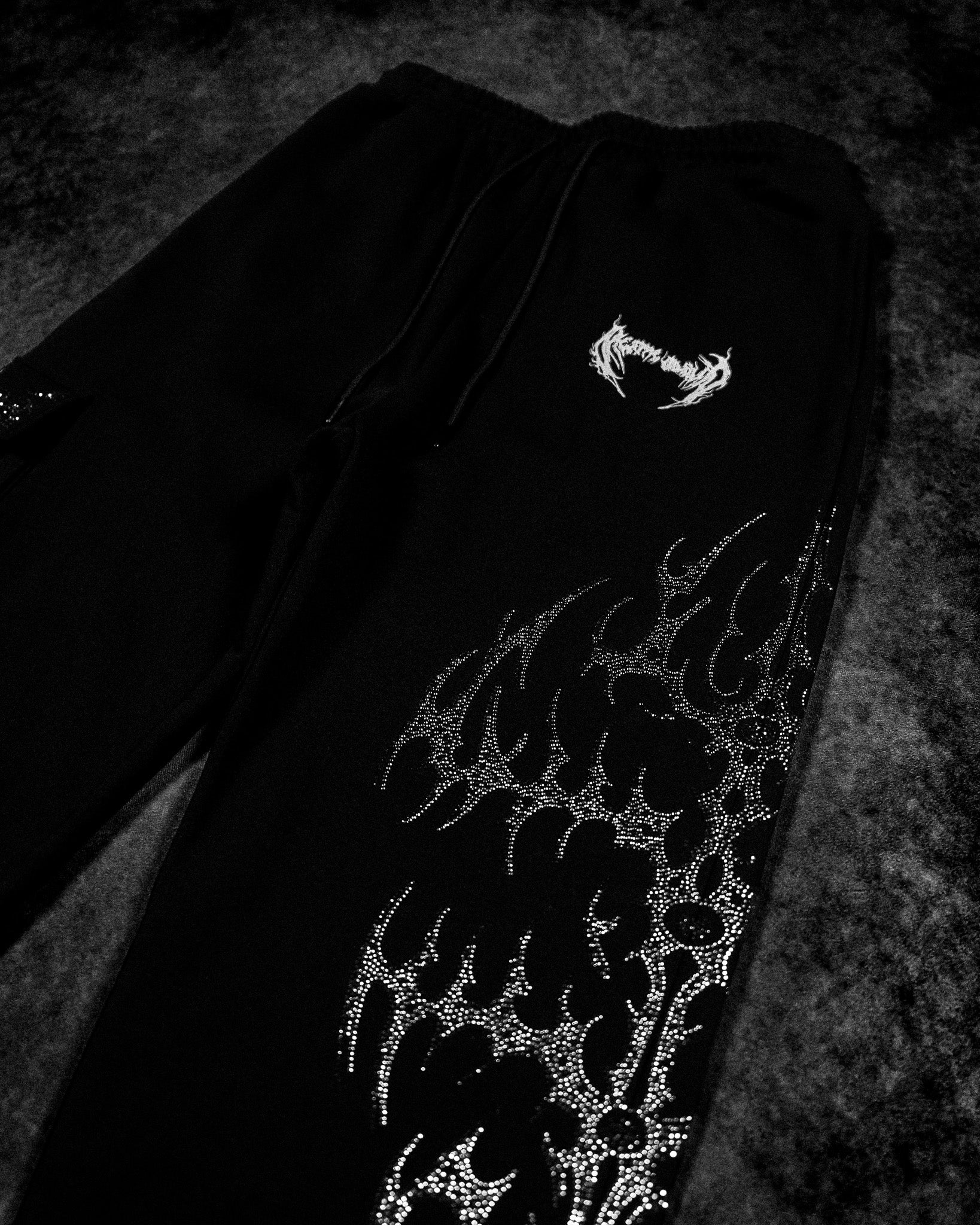 Cyberflare Rhinestone Banana Uncuffed Cargos [MIDNIGHT]-Coordom