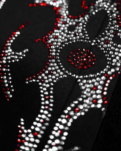 Cyberflare Rhinestone Banana Uncuffed Cargos [HEAVENLY RED]-Coordom