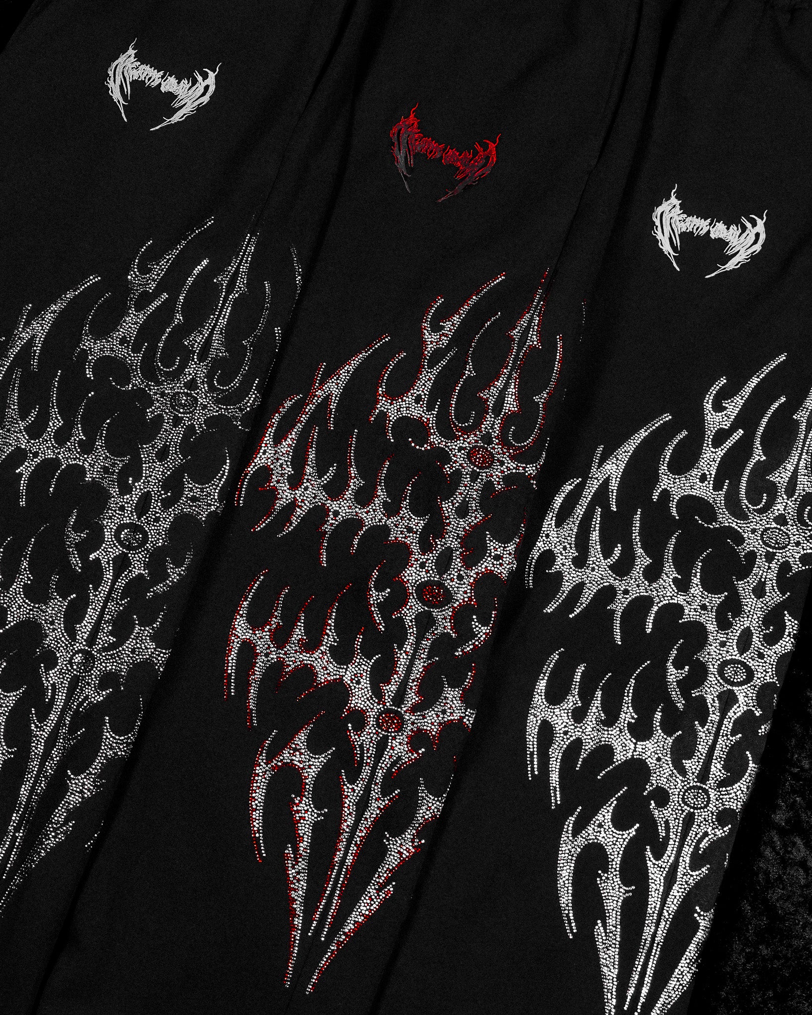 Cyberflare Rhinestone Banana Uncuffed Cargos [HEAVENLY RED]-Coordom