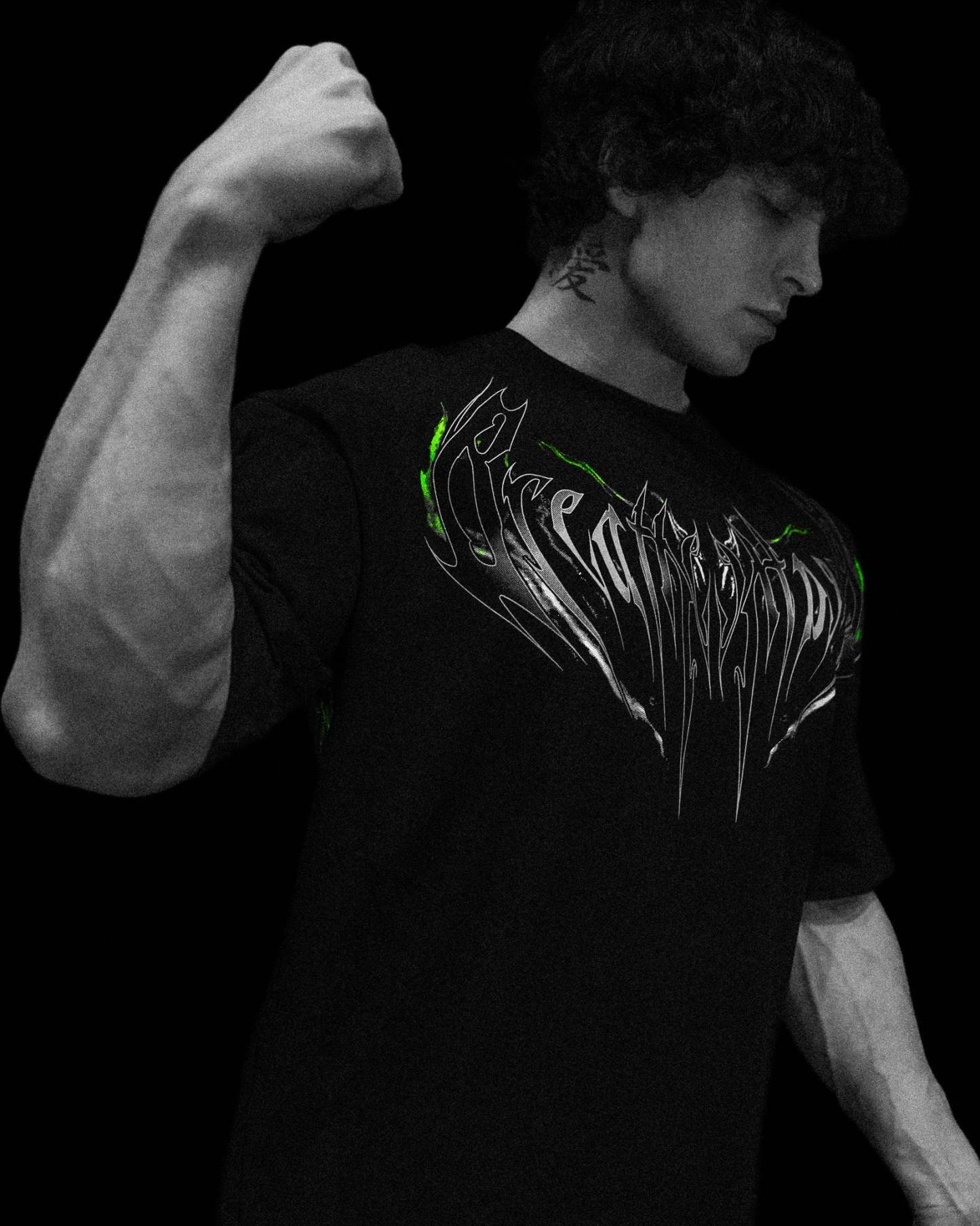Resurrection Oversized T-shirt [NEON GREEN]-Coordom