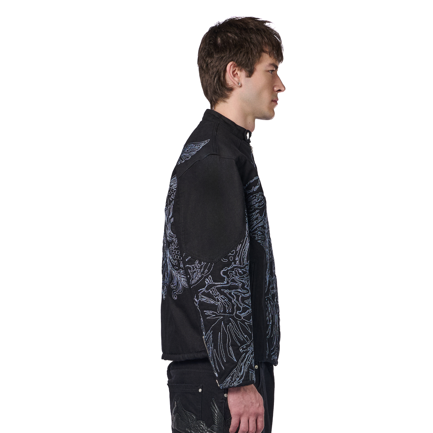 "hellboy" denim Biker jacket black-Coordom