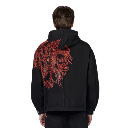 "hellboy" denim Jacket black-Coordom
