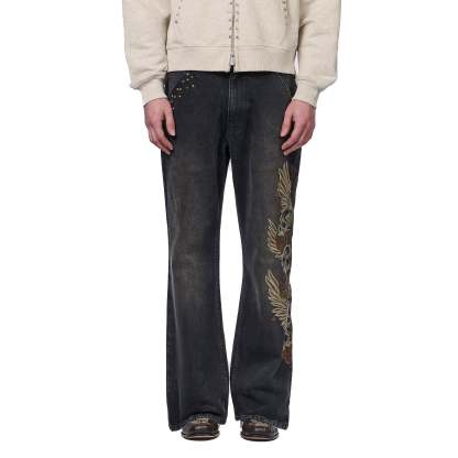"hellboy" brown washed bootcut Denim-Coordom