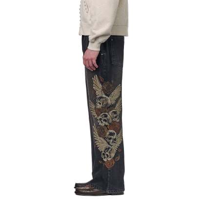 "hellboy" brown washed bootcut Denim-Coordom