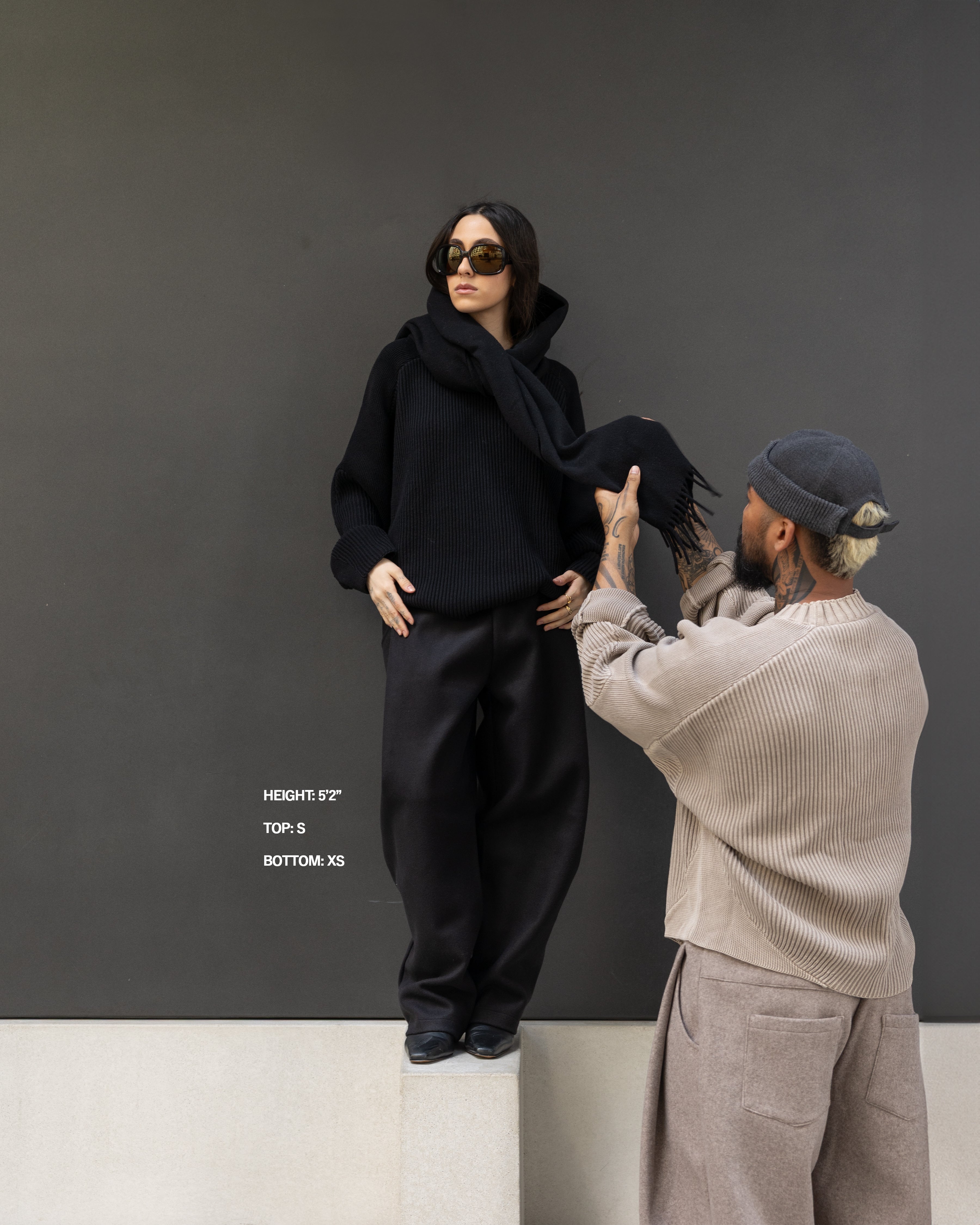 Pleated Felt Trousers-Coordom