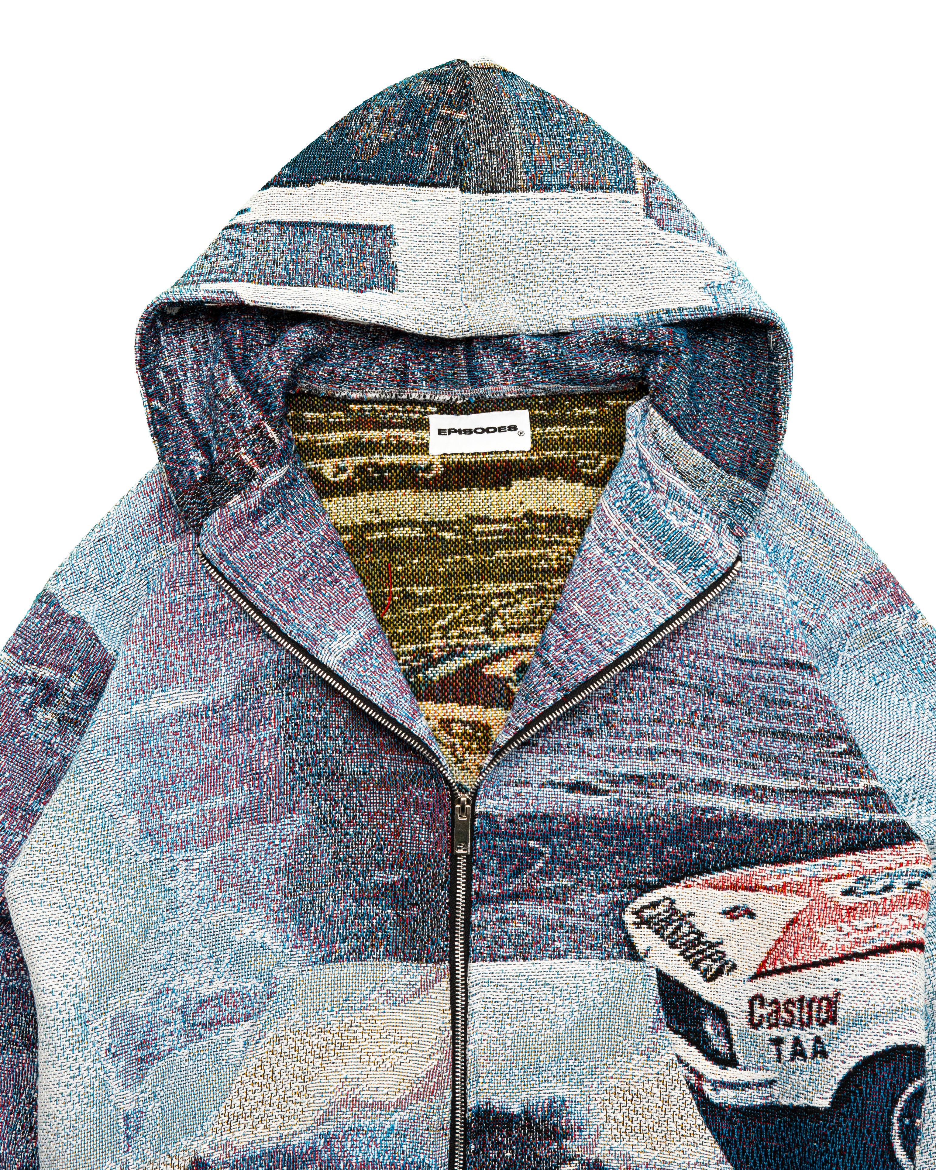 Tapestry Zip-Up Hoodie | Vintage Streetwear Oversized Casual Jacket-Coordom