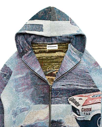 Tapestry Zip-Up Hoodie | Vintage Streetwear Oversized Casual Jacket-Coordom