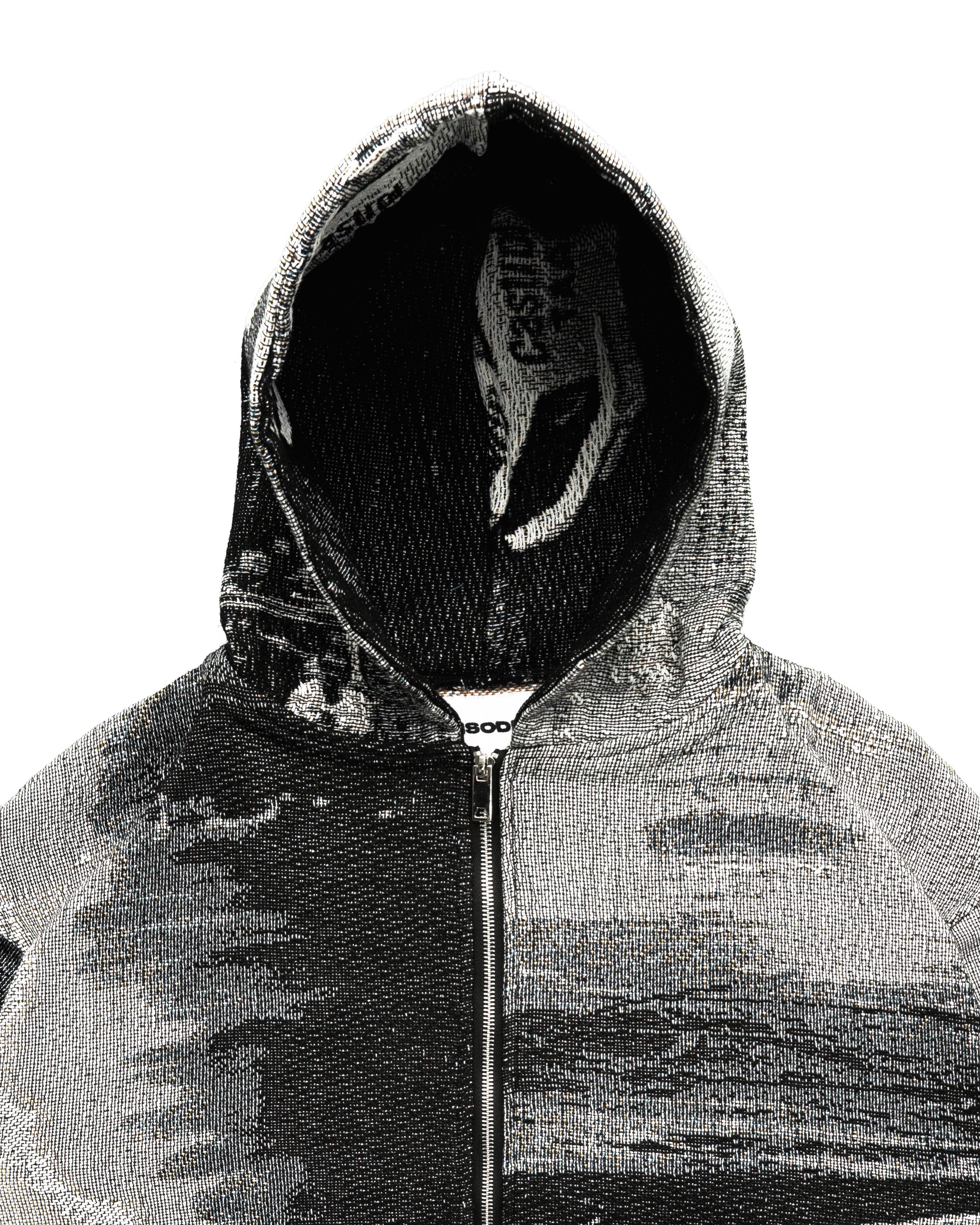 Tapestry Zip-Up Hoodie (MONO) | Vintage Streetwear Oversized Jacket-Coordom