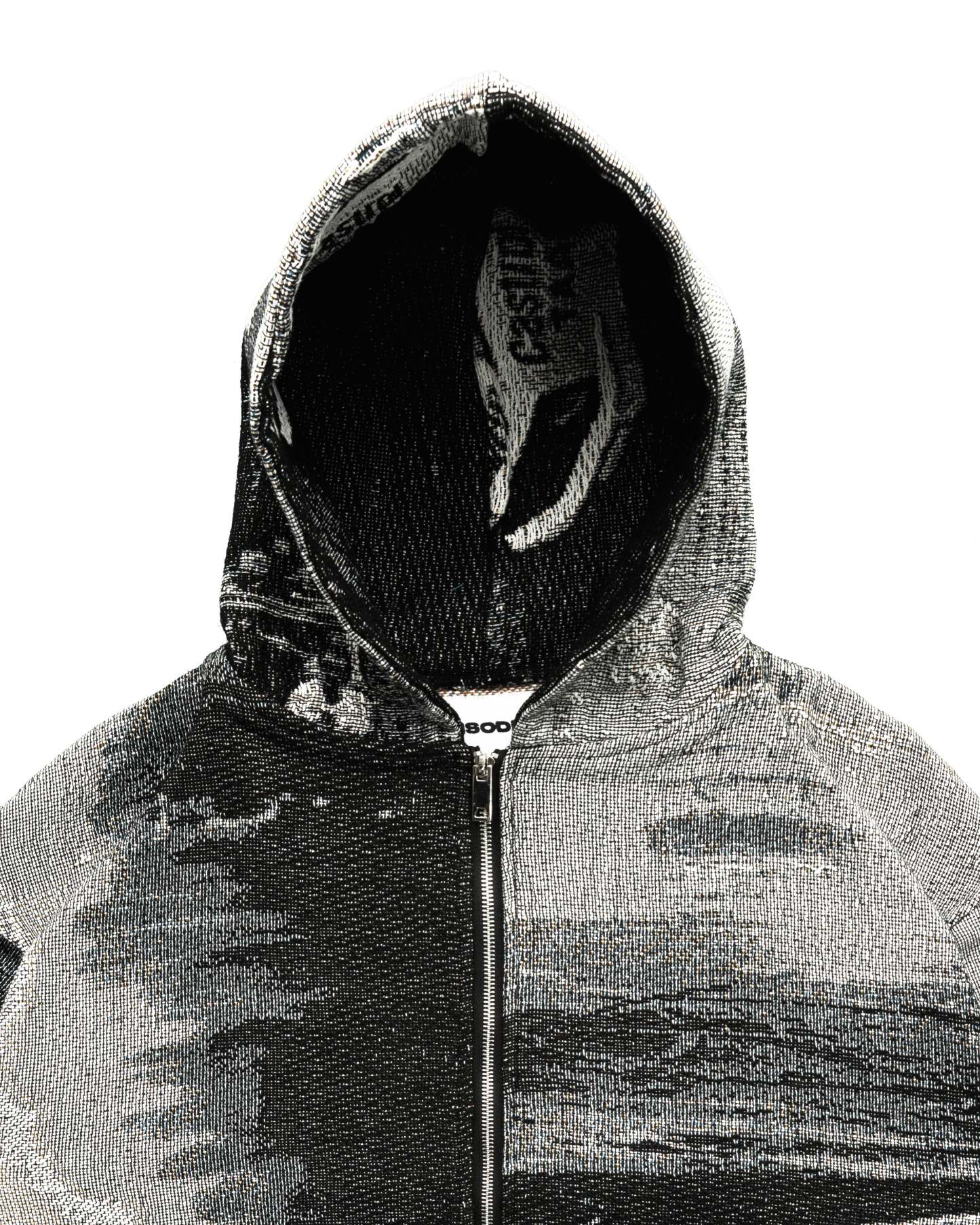 Tapestry Zip-Up Hoodie (MONO) | Vintage Streetwear Oversized Jacket-Coordom