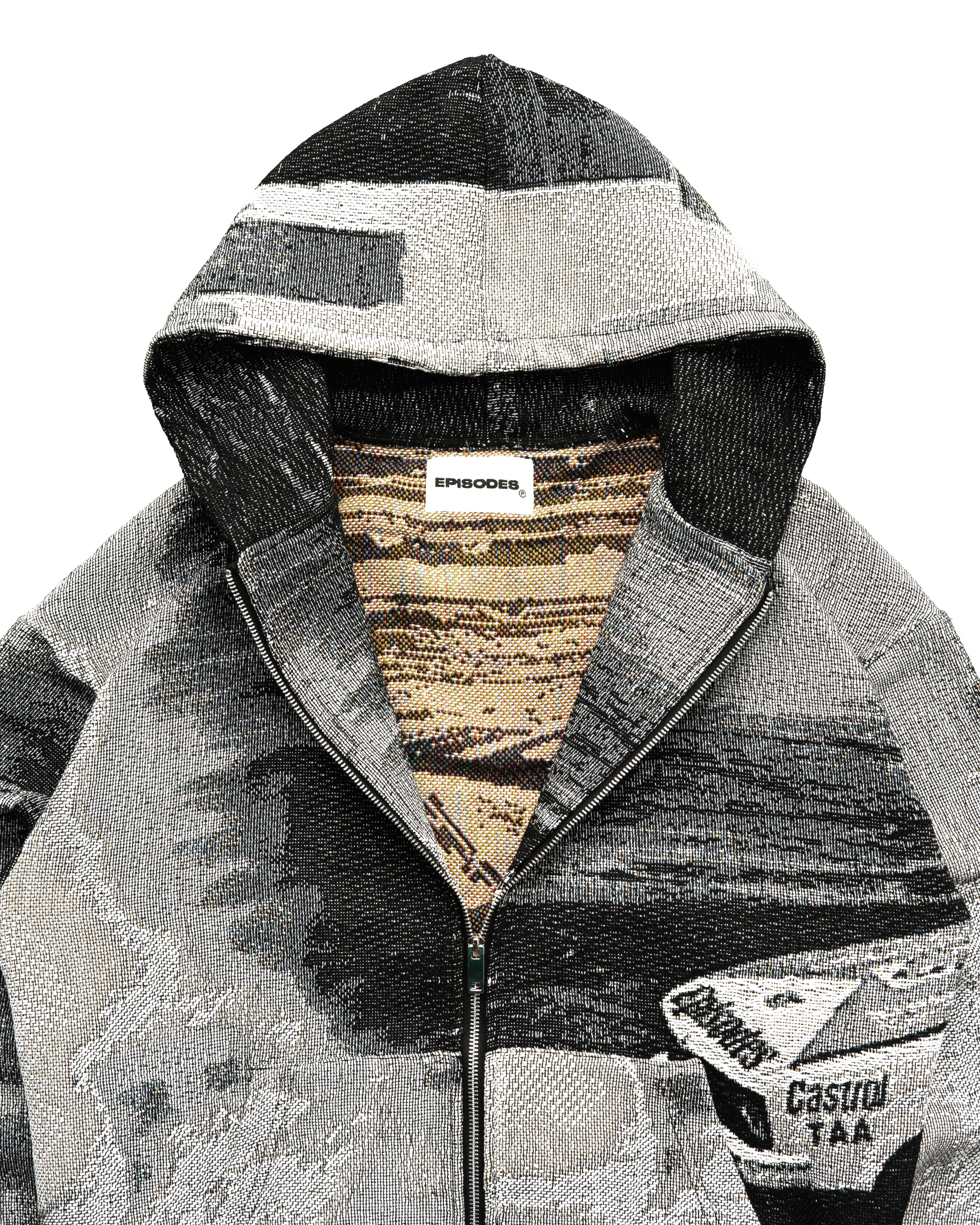 Tapestry Zip-Up Hoodie (MONO) | Vintage Streetwear Oversized Jacket-Coordom