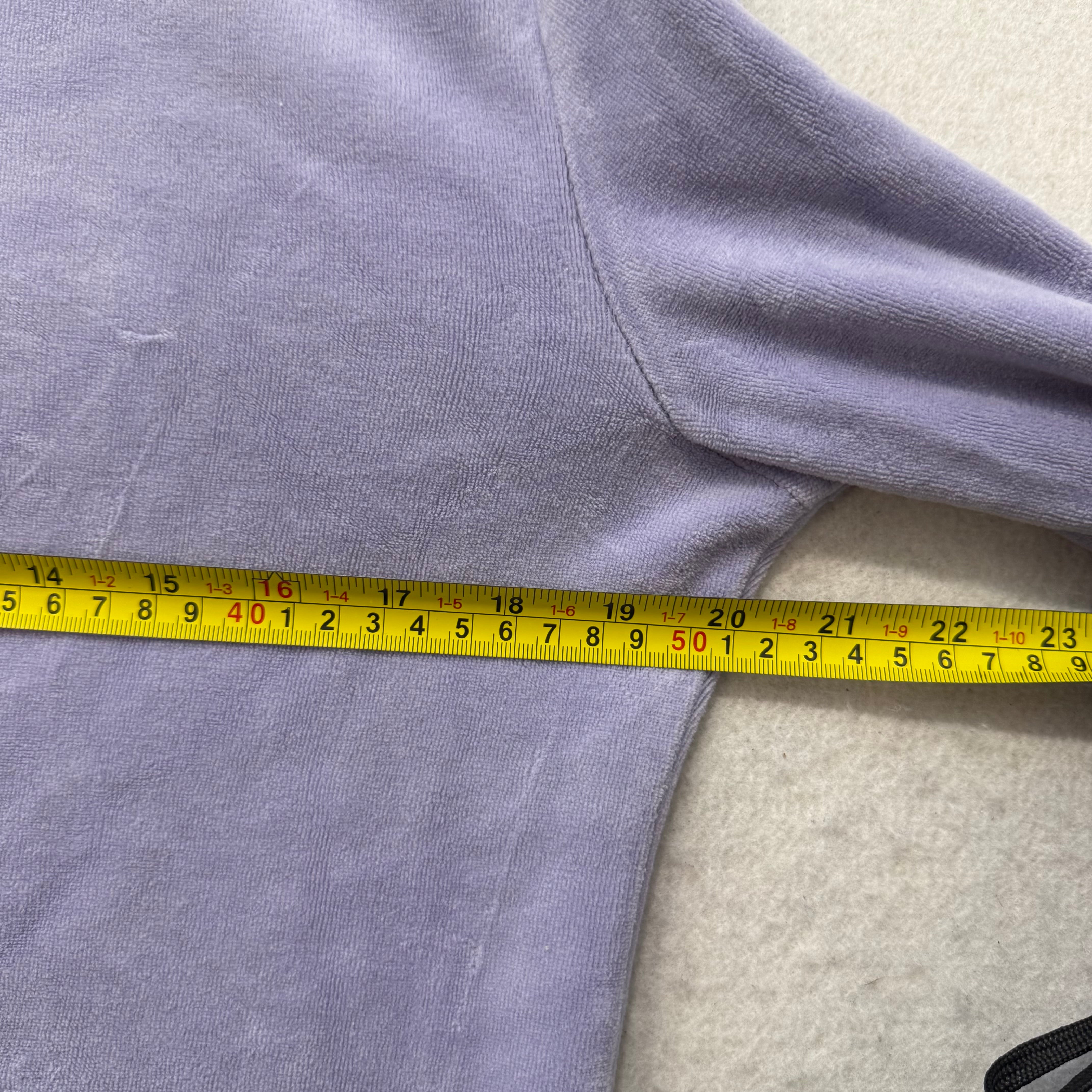 Vintage Juicy Couture Women's Lavender Velour Full Zip Hoodie Loungewear Size L-Coordom