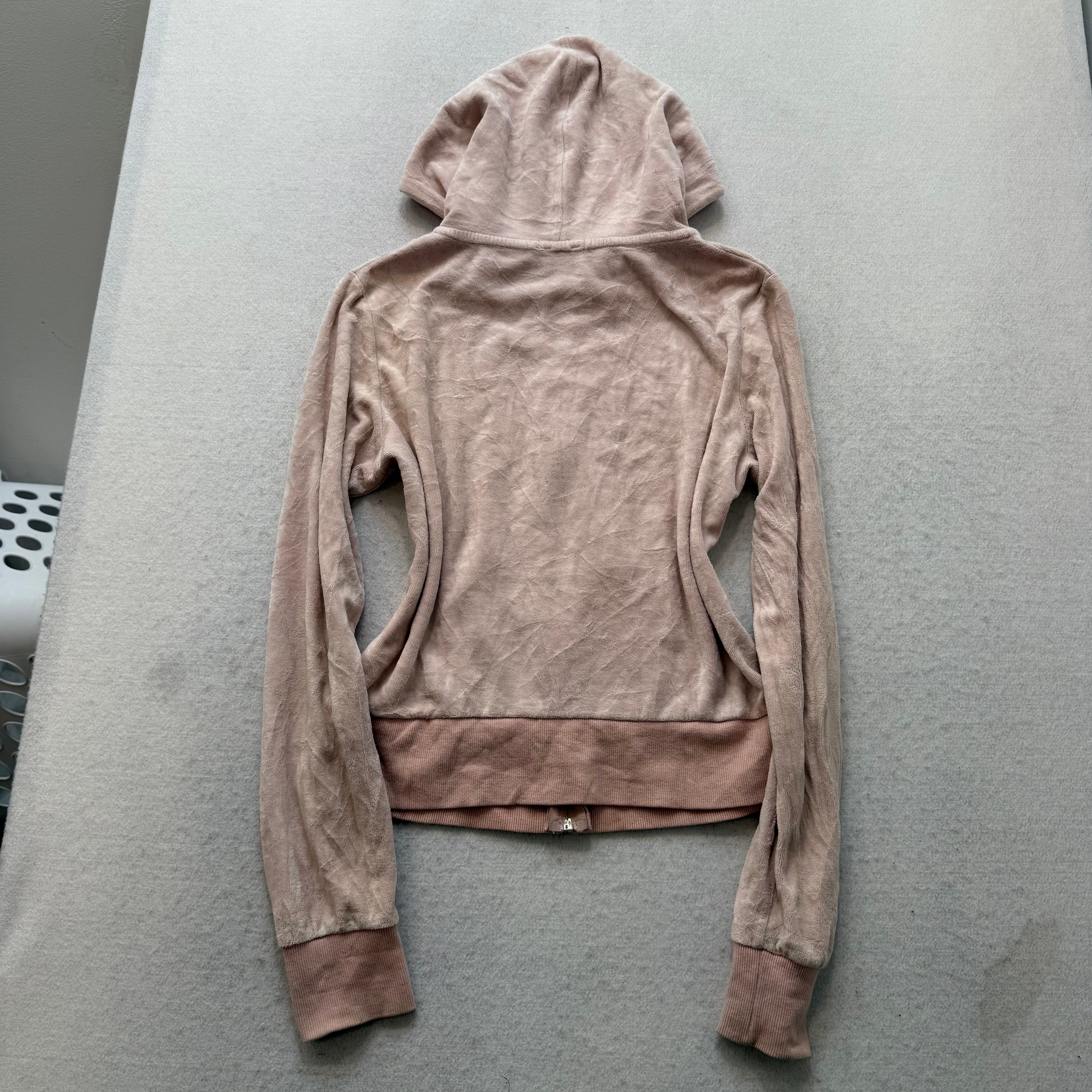Juicy Couture Womens Dusty Rose Tracksuit Set Zip Up Hoodie & Flared Pant Size S-Coordom