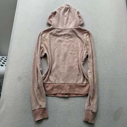 Juicy Couture Womens Dusty Rose Tracksuit Set Zip Up Hoodie & Flared Pant Size S-Coordom