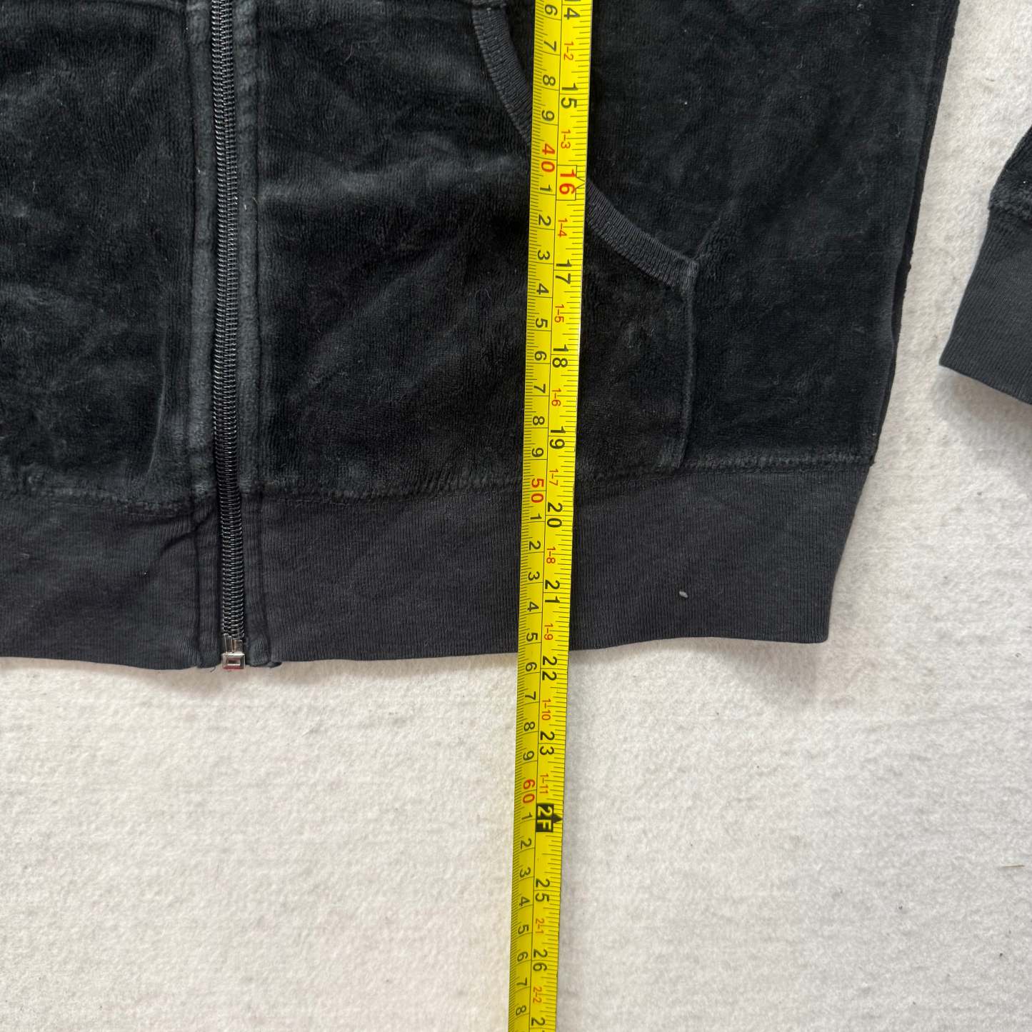 Vintage Juicy Couture Black Velour Tracksuit Set Zip Up Hoodie & Pant Y2K Size S-Coordom