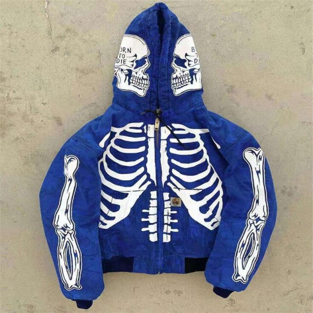 man hoodies Size S-4XL Hoody Tops Fashion Hi Street Cardigan Hoodies Skull Painted Streetwear Sweatshirts Hip Hop Graffiti-Coordom