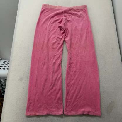 2003 Vintage Juicy Couture Women's Pink Terry Cloth Flared Track Pant Y2k Size L-Coordom