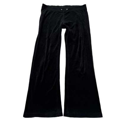Juicy Couture Women's Black Velour Flare Leg Track Pant Loungewear Casual Size M-Coordom