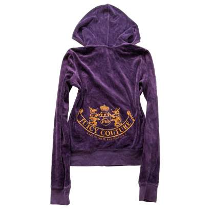Juicy Couture Scottie Dogs Women's Purple Velour Zip-Up Hoodie Rhinestone Size M-Coordom