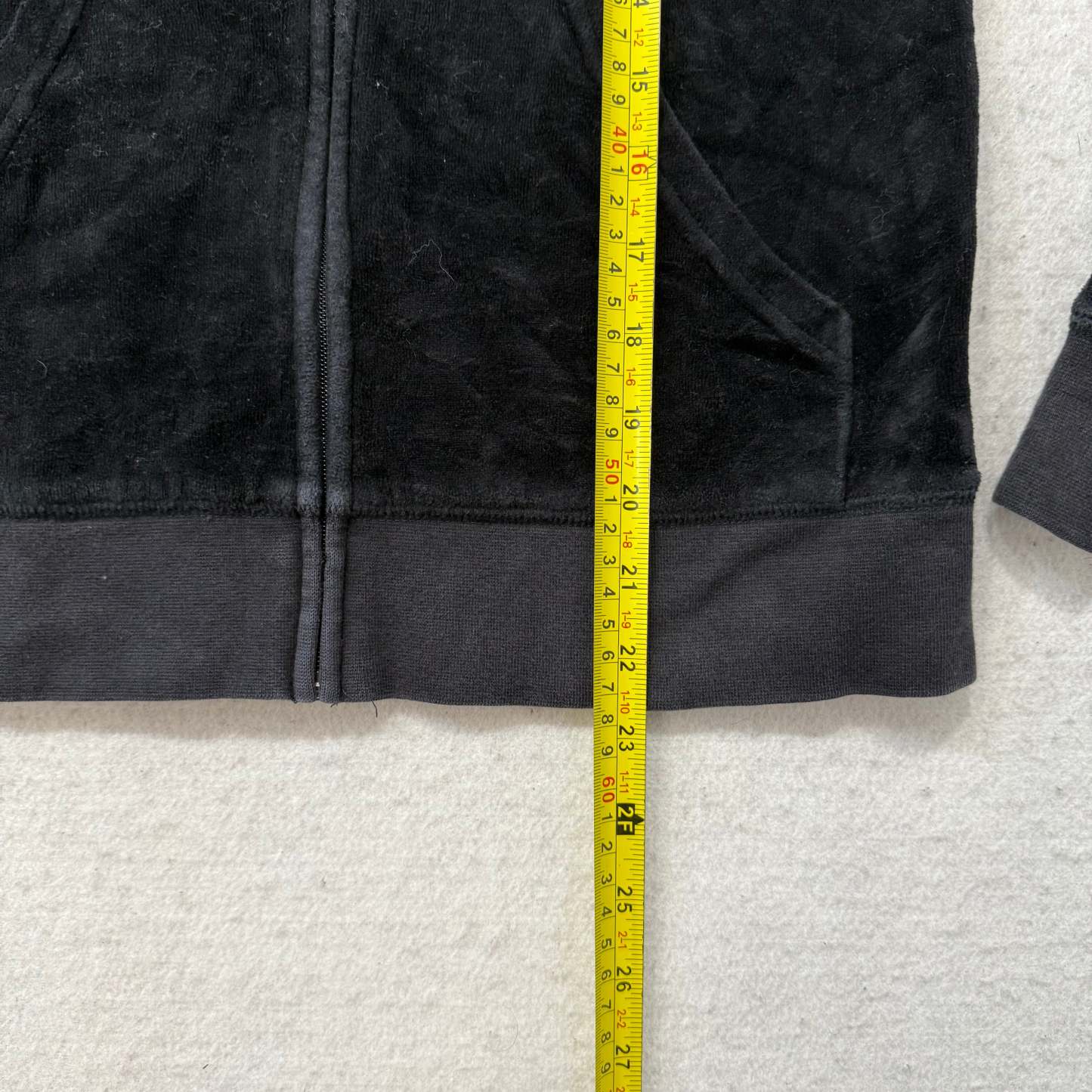 Juicy Couture Black Velour Tracksuit Set Zip Up Hoodie & Flare Pant Logo Size M-Coordom