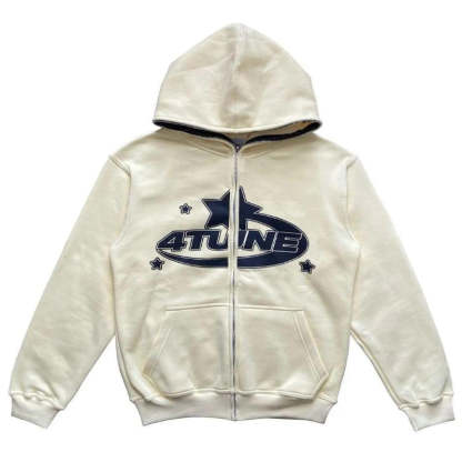 Star Hoodie Retro Zip Up-Coordom