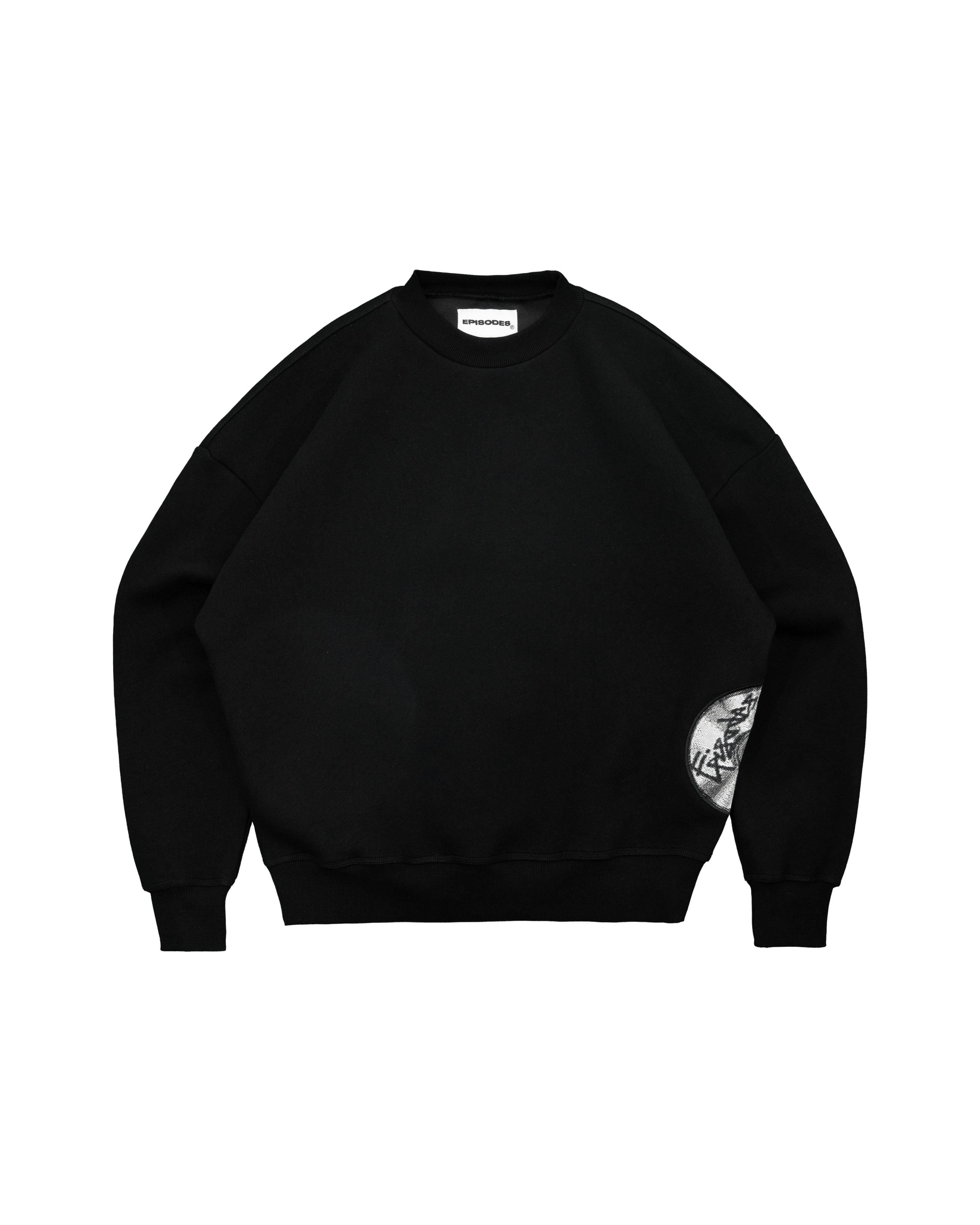Disc Sweatshirt Black [630GSM]-Coordom