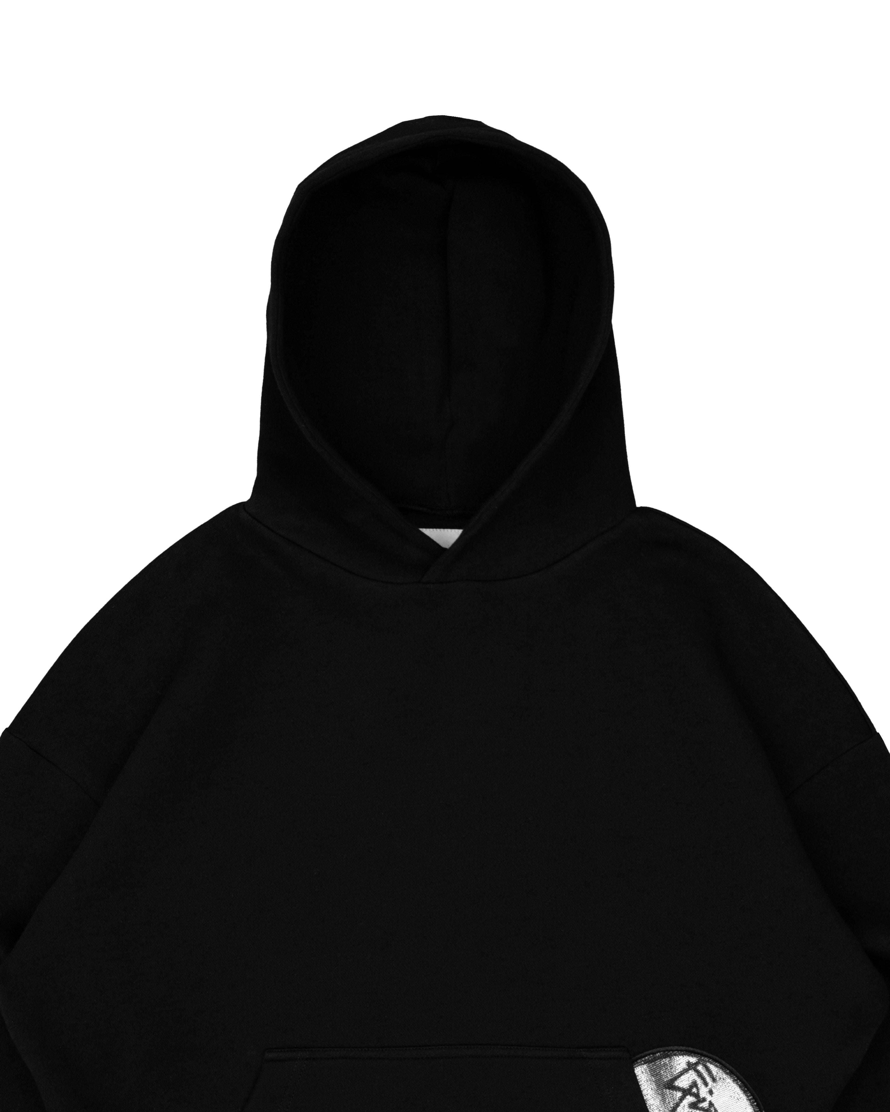 Disc Hoodie Black [630GSM]|Streetwear Oversized Vintage Casual Wear-Coordom