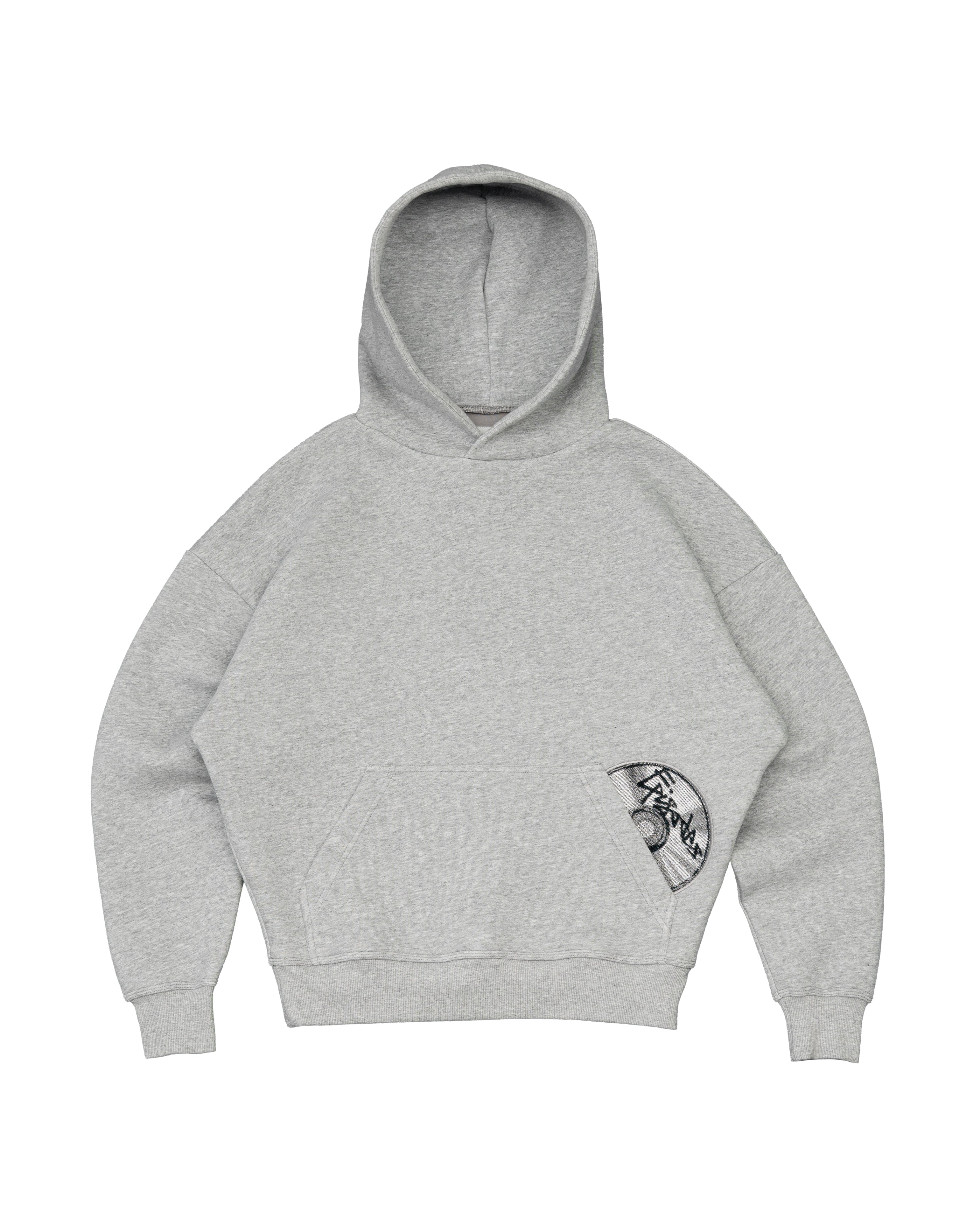 Disc Hoodie Grey [630GSM]|Streetwear Oversized Vintage Casual Wear-Coordom