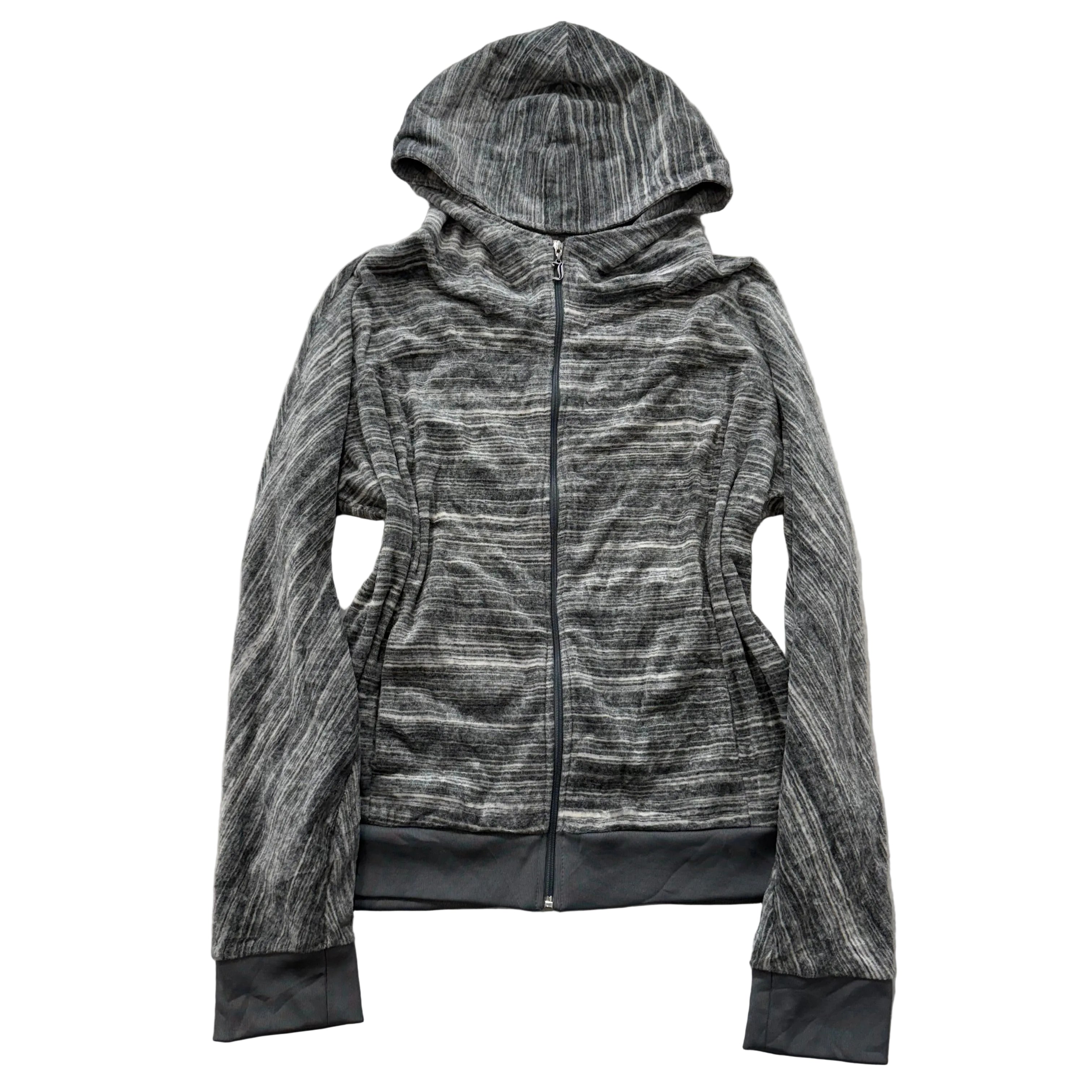 Juicy Couture Women's Gray Space-Dye Velour Track Jacket Casual Y2k Size XL-Coordom