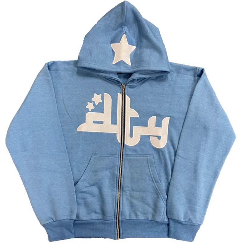 Star Hoodie Retro Zip Up-Coordom
