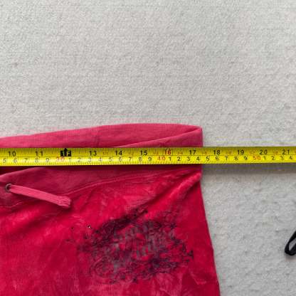 Vintage Juicy Couture Women's Red Velour Flared Track Pants Loungewear Size S-Coordom