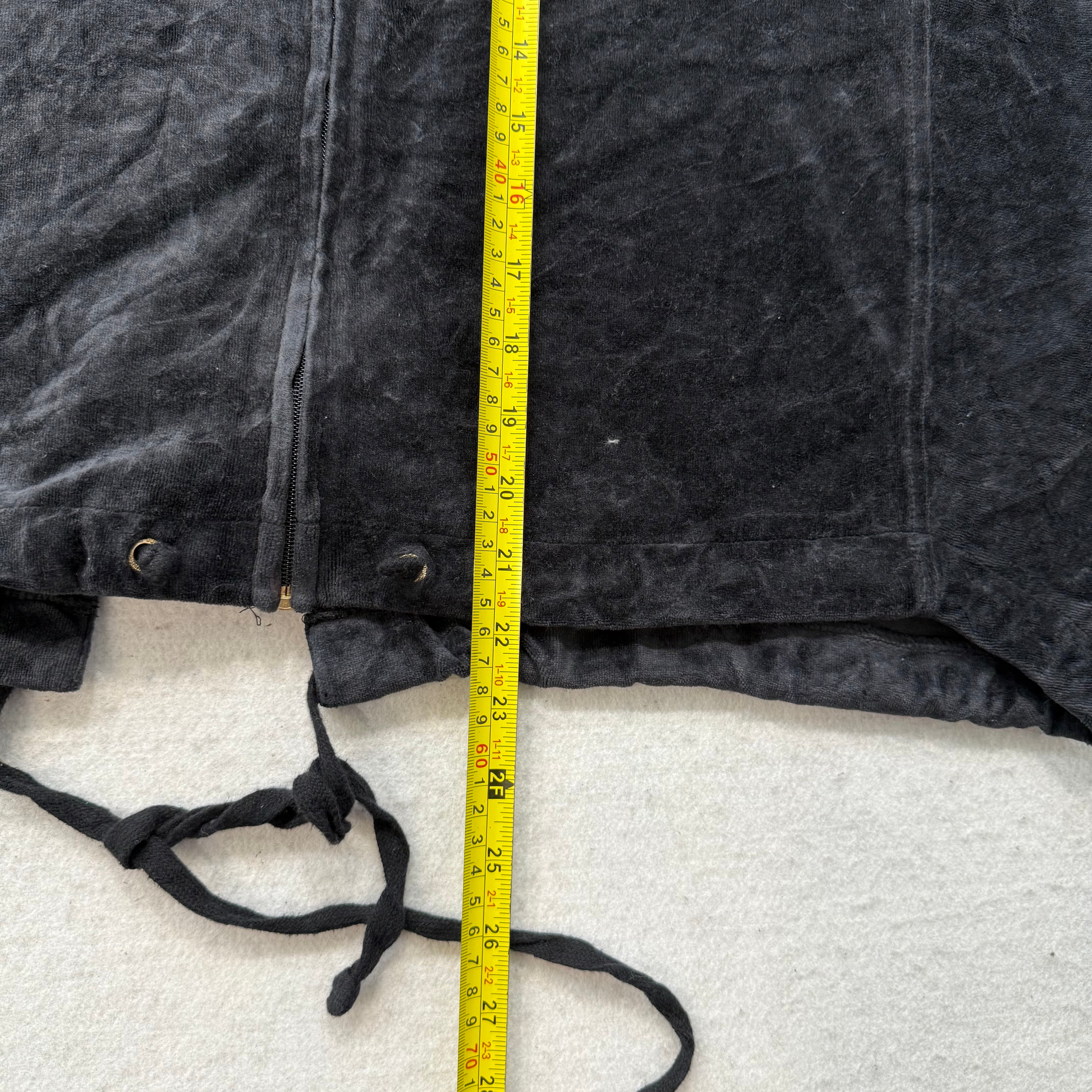 Juicy Couture Women's Black Velour Track Batwing Jacket Aesthetic Logo Size S-Coordom