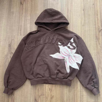 Unisex Floral Hoodie|Streetwear Oversized Vintage Casual Wear-Coordom
