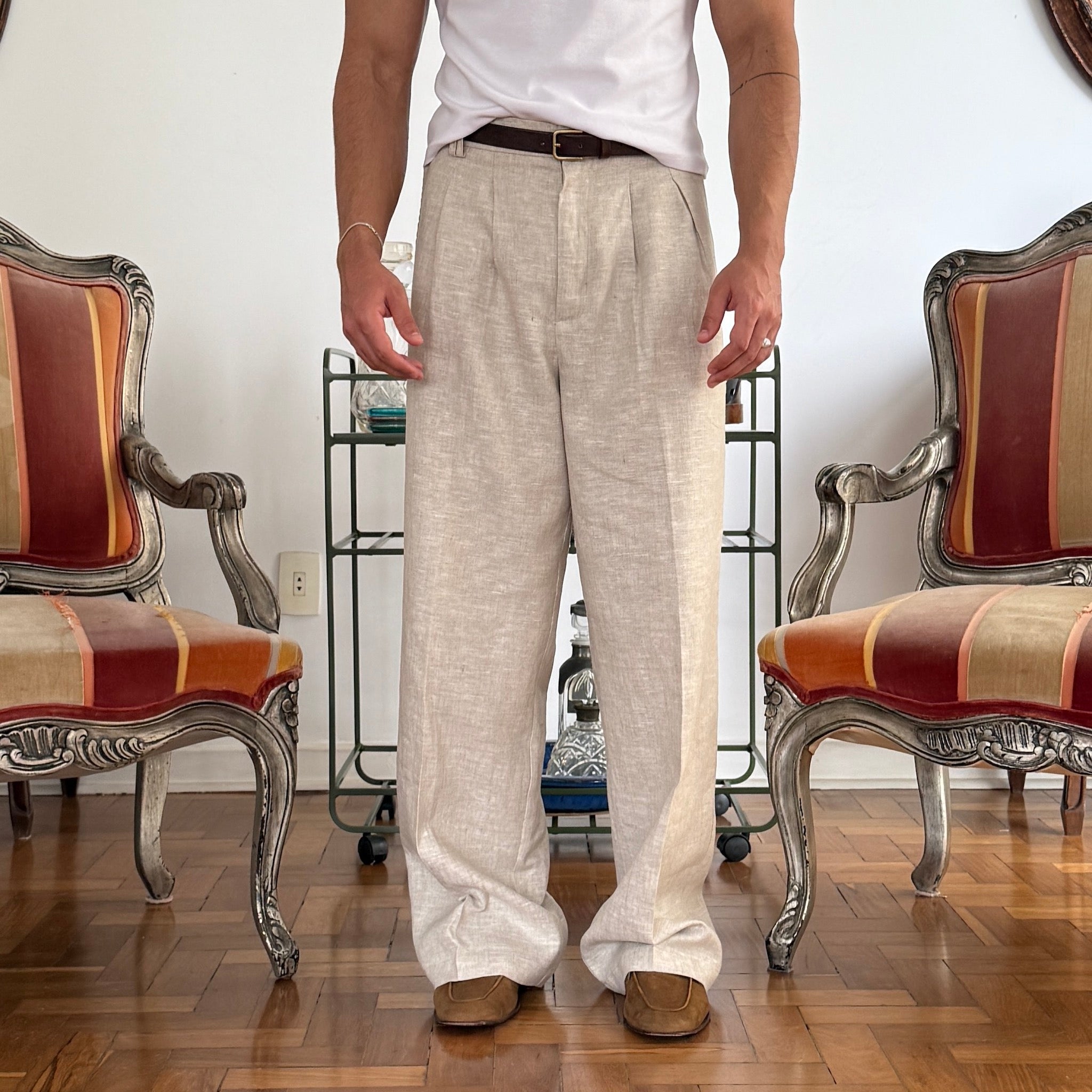 Pure Linen Pants-Coordom