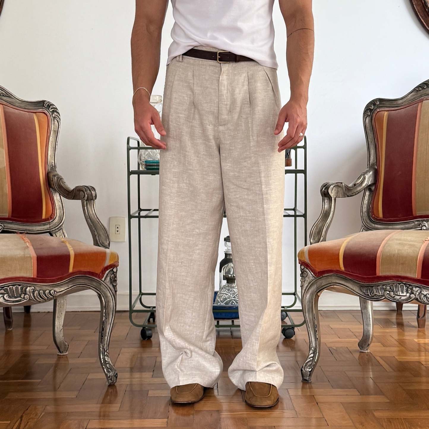 Pure Linen Pants-Coordom