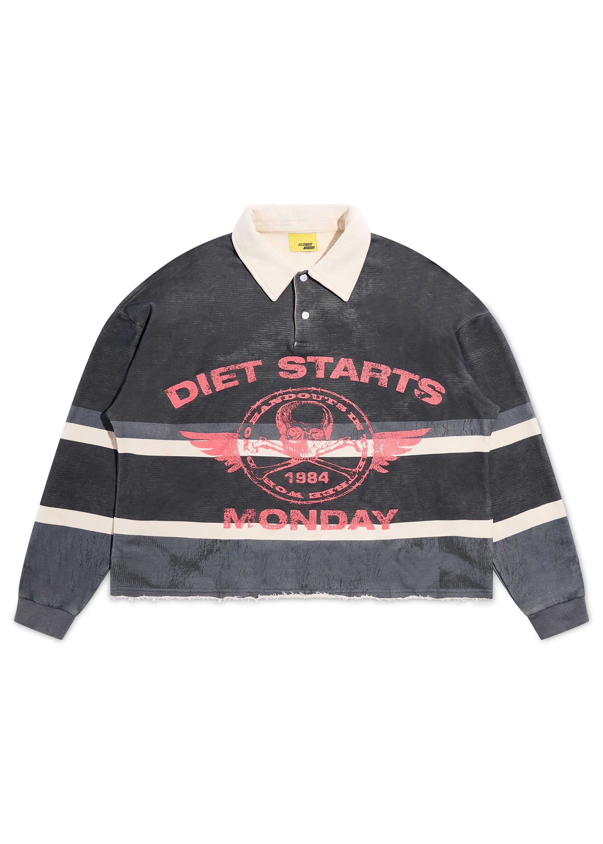 Free World Rugby - Vintage Black/Red|Streetwear Oversized Vintage Casual Wear-Coordom