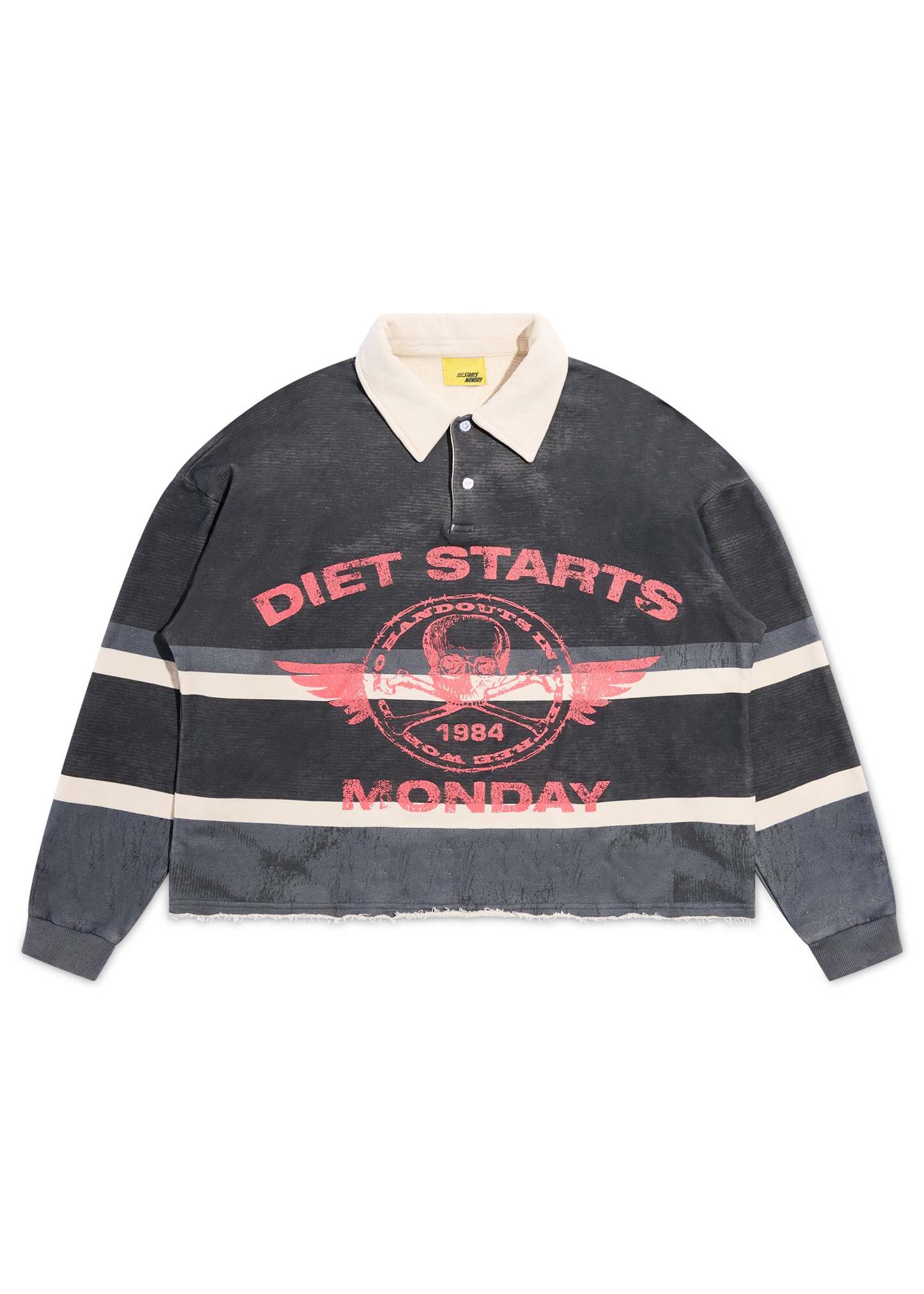 Free World Rugby - Vintage Black/Red|Streetwear Oversized Vintage Casual Wear-Coordom