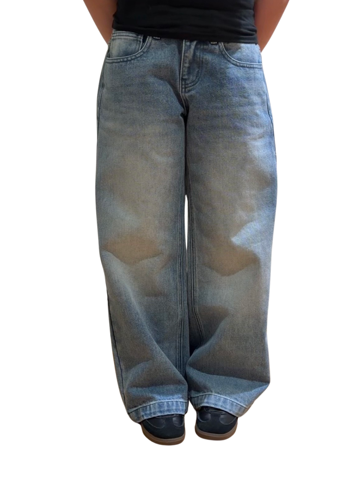 WOMENS LOW RISE BAGGY - WASHED BLUE-Coordom