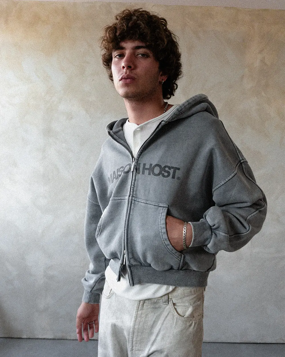ERODE WAVE ZIPPED HOODIE GREY|Streetwear Oversized Vintage Casual Wear-Coordom