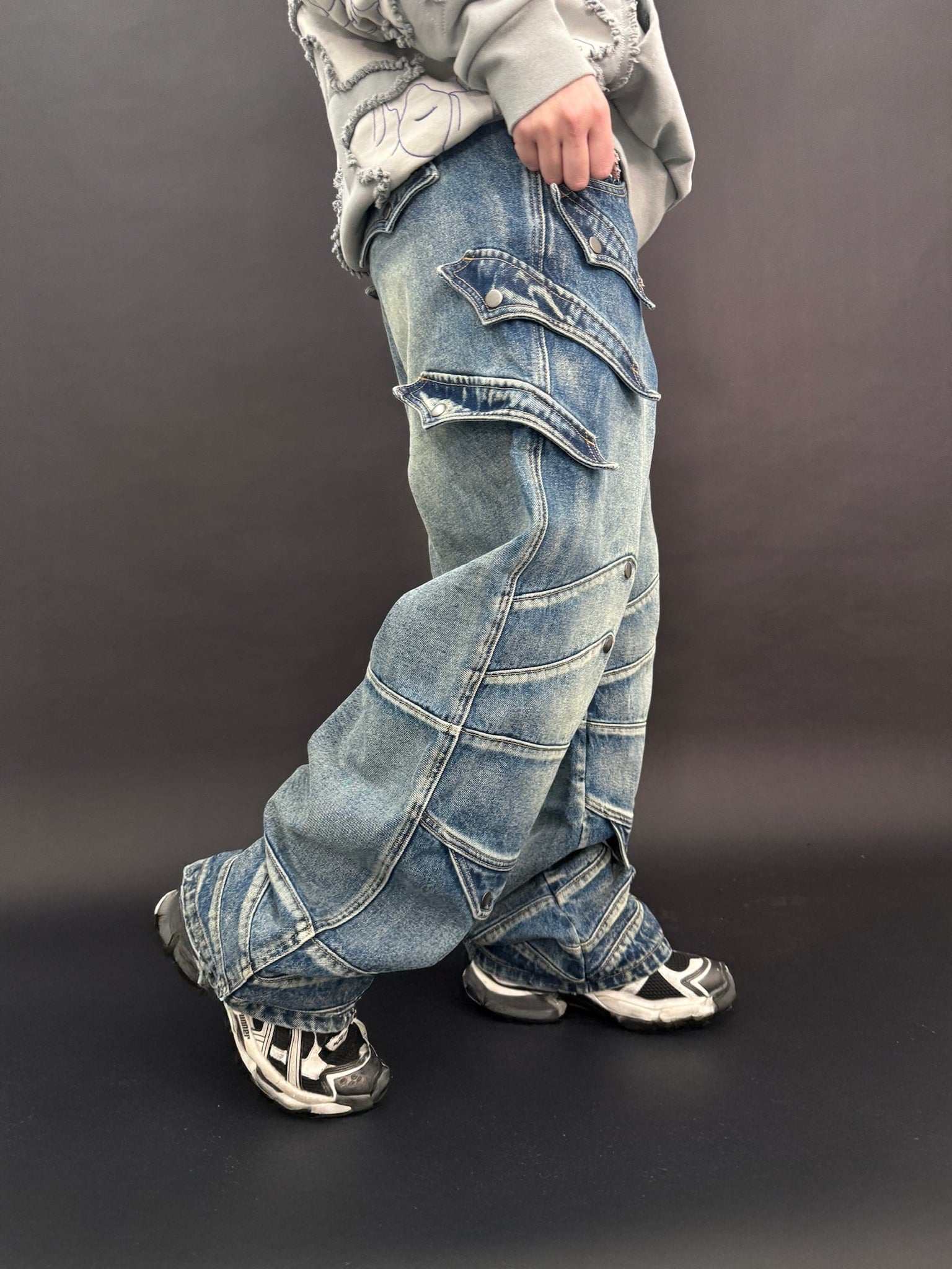 "WINTER ARMOR" Blue Cargo Pants-Coordom