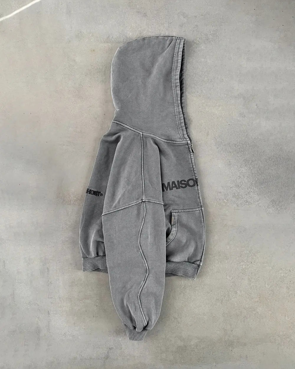 ERODE WAVE ZIPPED HOODIE GREY|Streetwear Oversized Vintage Casual Wear-Coordom