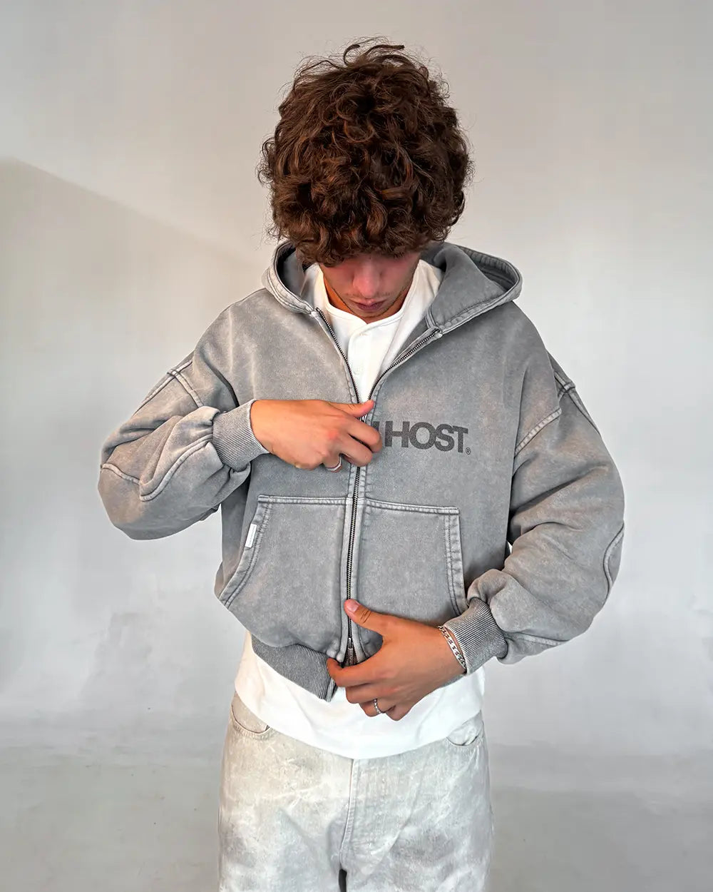 ERODE WAVE ZIPPED HOODIE GREY|Streetwear Oversized Vintage Casual Wear-Coordom