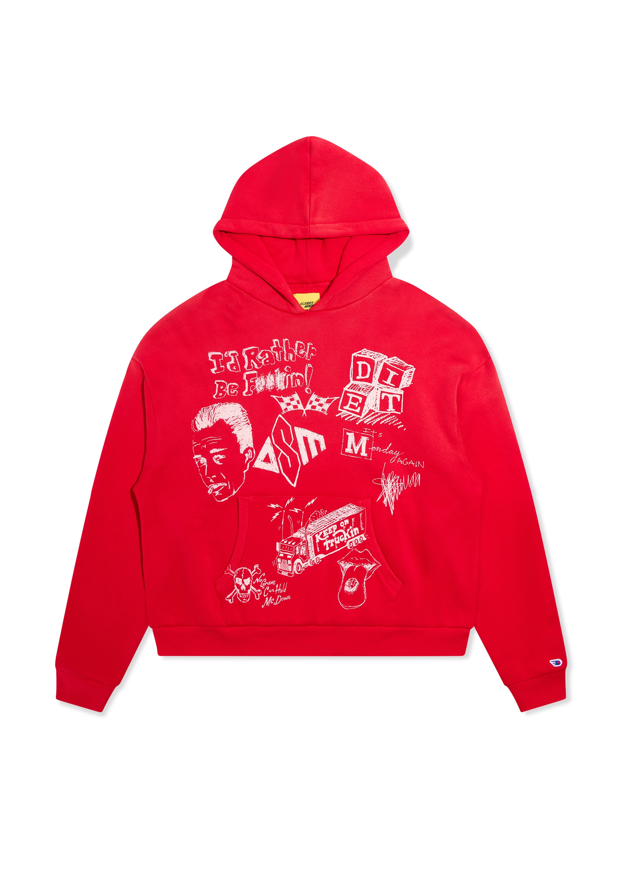 Doodle Hoodie - Red|Streetwear Oversized Vintage Casual Wear-Coordom