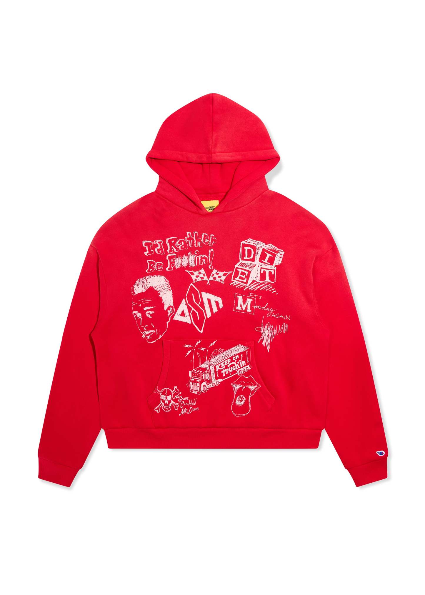 Doodle Hoodie - Red|Streetwear Oversized Vintage Casual Wear-Coordom