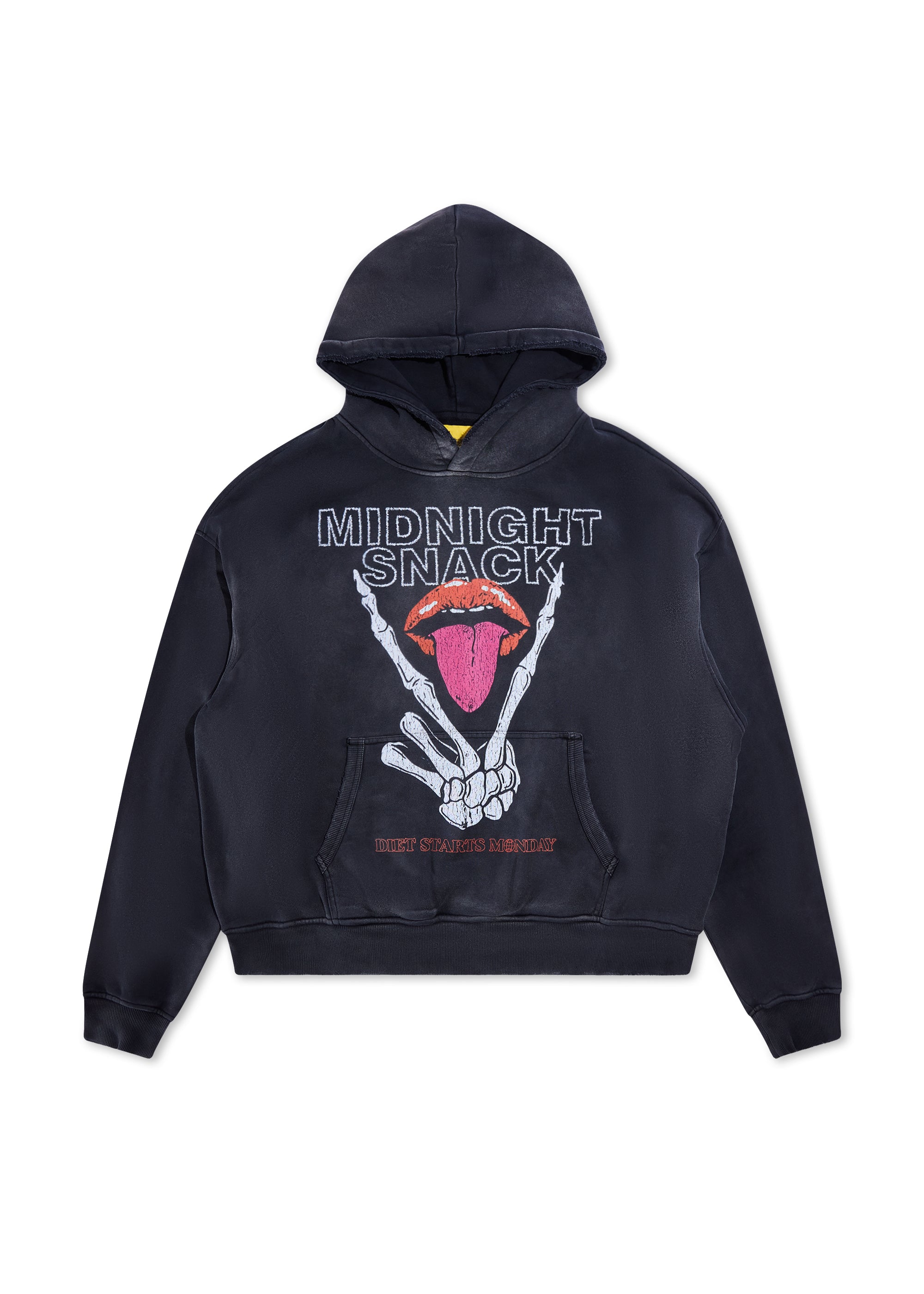 Midnight Snack Hoodie - Vintage Black|Streetwear Oversized Vintage Casual Wear-Coordom