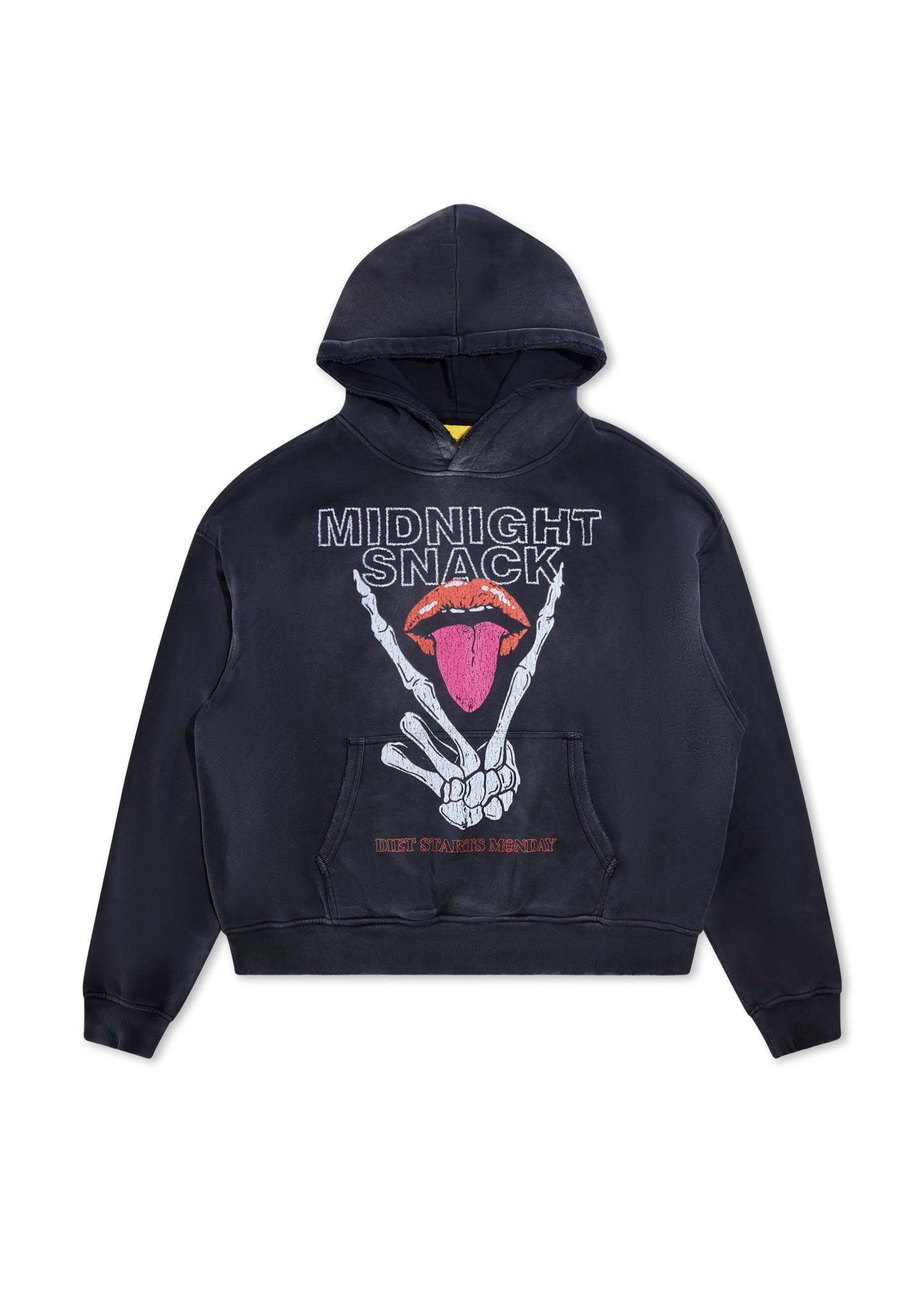 Midnight Snack Hoodie - Vintage Black|Streetwear Oversized Vintage Casual Wear-Coordom