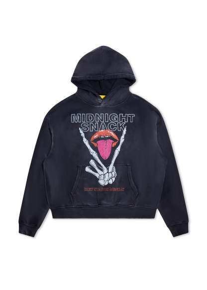 Midnight Snack Hoodie - Vintage Black|Streetwear Oversized Vintage Casual Wear-Coordom