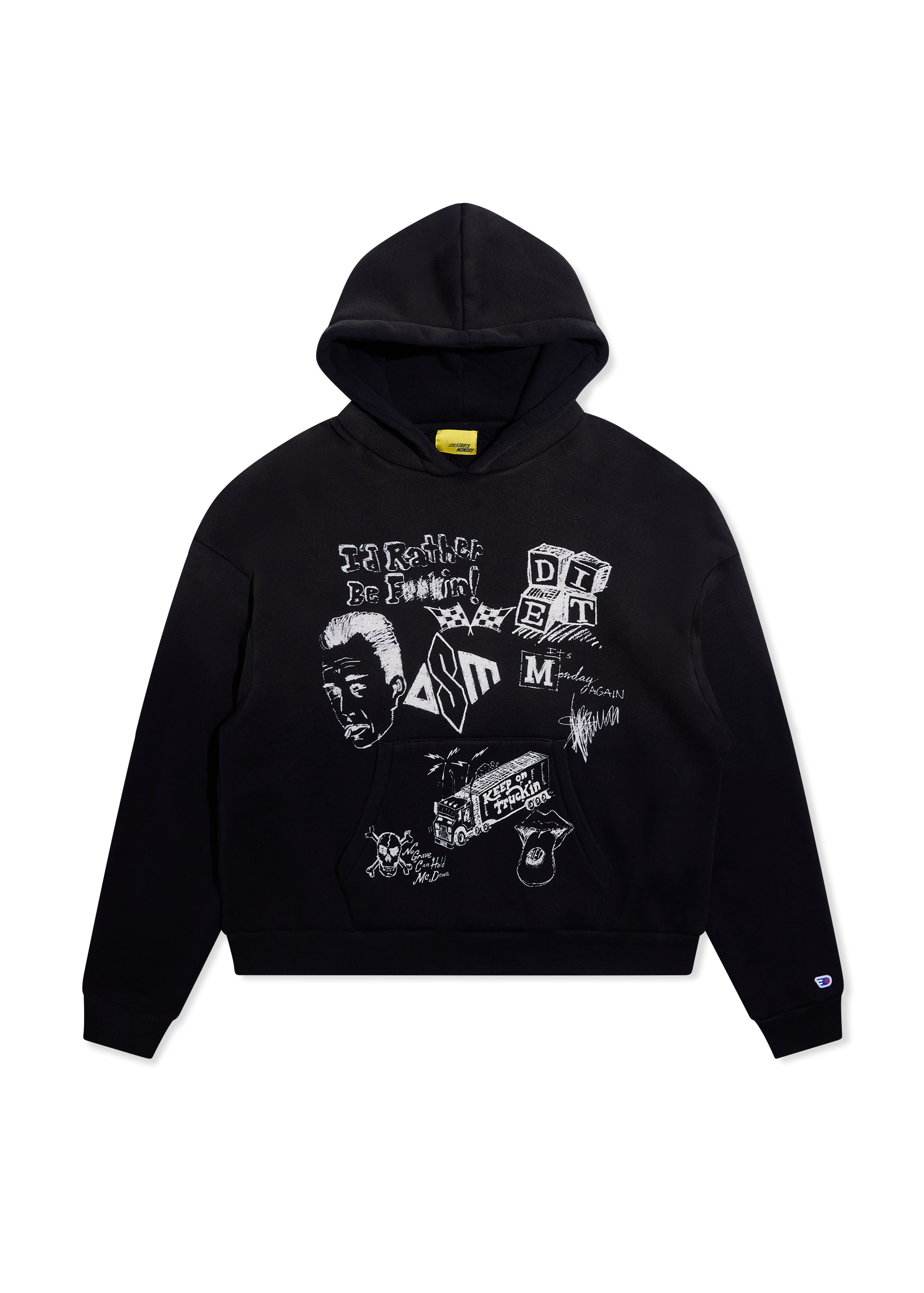 Doodle Hoodie - Vintage Black|Streetwear Oversized Vintage Casual Wear-Coordom