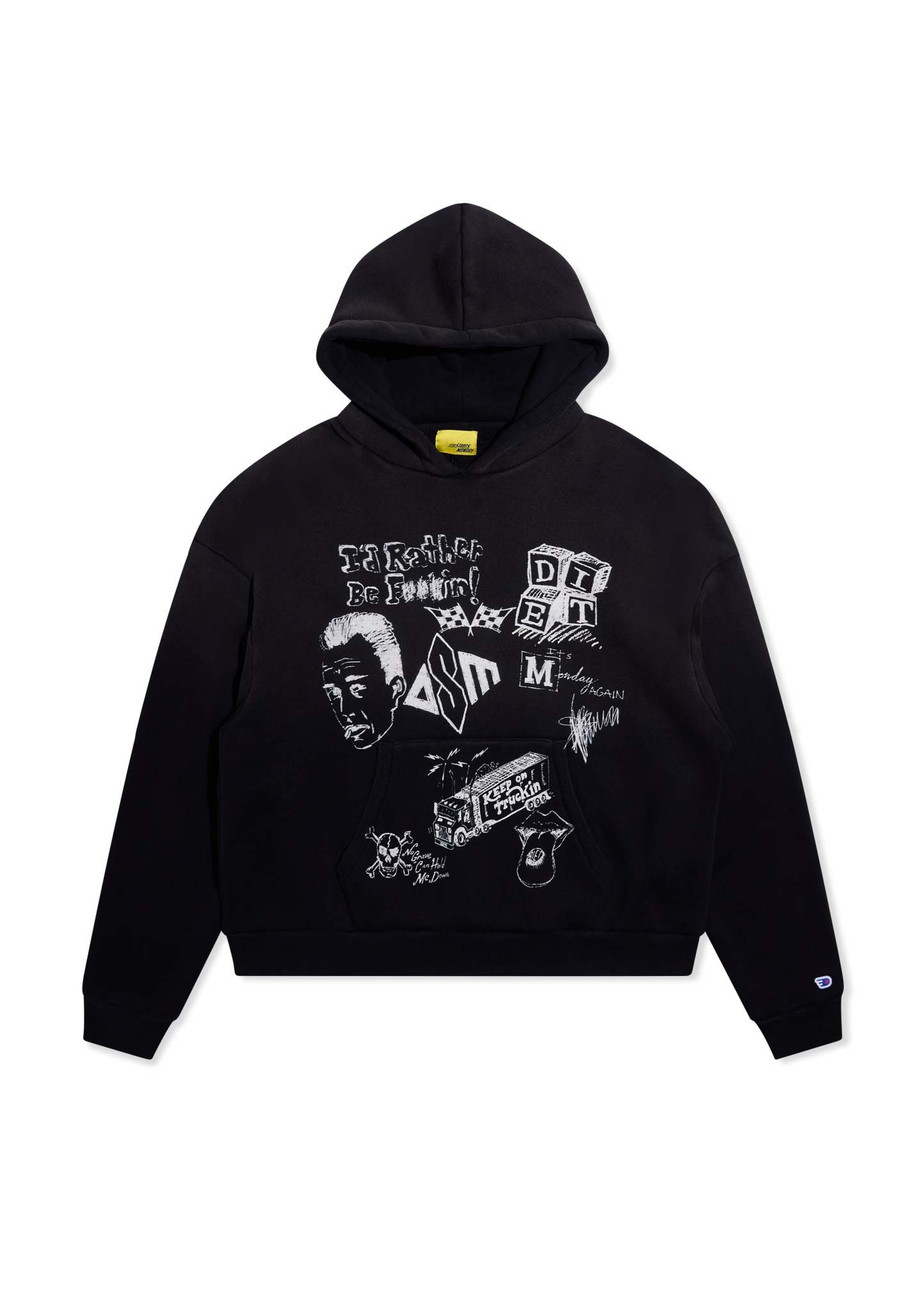 Doodle Hoodie - Vintage Black|Streetwear Oversized Vintage Casual Wear-Coordom