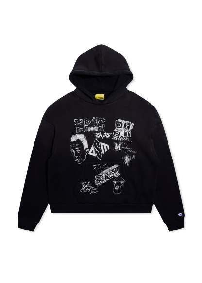 Doodle Hoodie - Vintage Black|Streetwear Oversized Vintage Casual Wear-Coordom